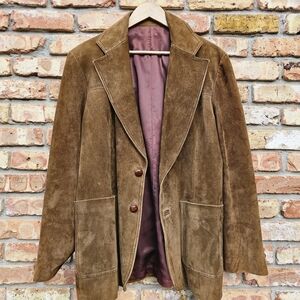 Vintage Zaragovia Brown Genuine Suede Leather Jacket / Blazer